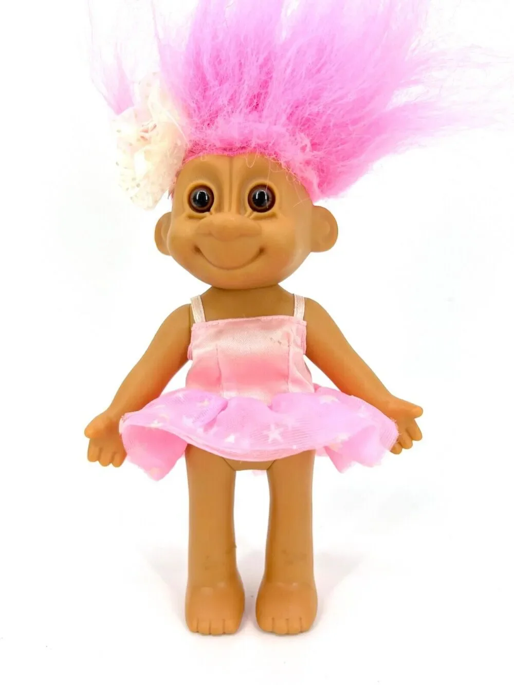 RUSS Lucky Ballerina Troll Doll Pink Hair Brown Eyes